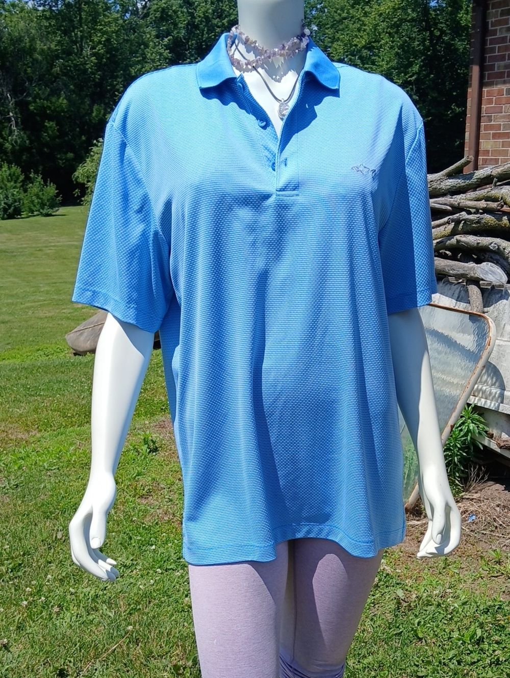 Men's Blue Polo Shirt - Lightweight Performance